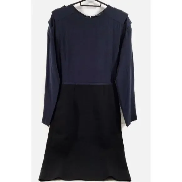 Fendi Navy Blue Long Sleeve Dress Size 38 ITMade in Italy Designer Sheath